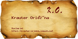 Krauter Oriána névjegykártya